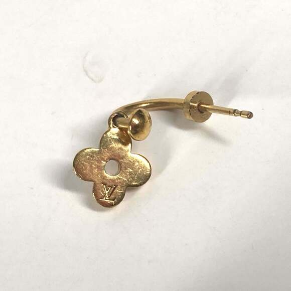 LOUIS VUITTON Gold Monogram Earrings - Picture 7 of 9